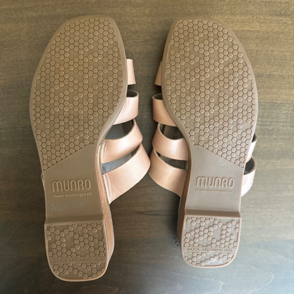 Munro Carrera Sandal Slides Slip On Size 7 W Wide in Tan Calf Leather MSRP $175 - Picture 5 of 5